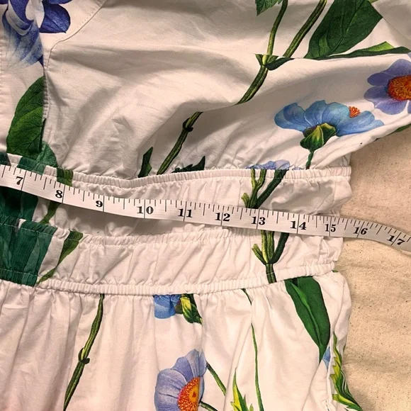 Maeve by Anthropologie Somerset Maxi Floral Dress White Cotton Lined Size M - Picture 14 of 16